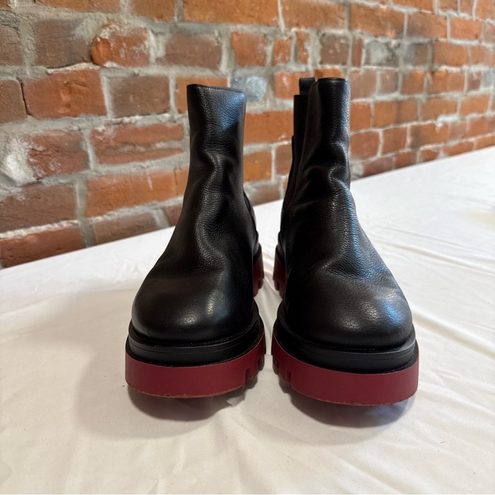 Black Leather Ankle Boots with Red Soles BERTUCHI Sharon‎ Dolly